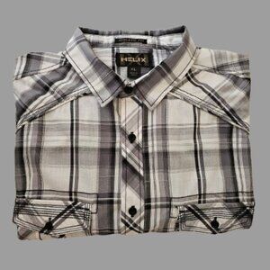 HELIX ATHLETIC FIT MEN'S LONG SLEEVE WESTERN SHIRT - SIZE XL
